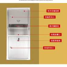 Stainless Steel Three-in-one Hand Dryer, Commercial Embedded Hand Dryer for Public Restrooms, Paper Box Trash Can. thumbnail-5