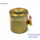98mm Brush gold plating lid with tassels