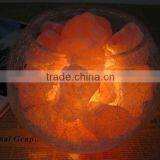 Himalayan Natural Rock Salt Lamp With Glass Cover