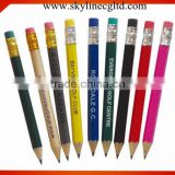 10.5cm wood golf pencils with eraser