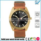 PVD Glod case black dial Stone setting quartz watch calendar stainless steel case with nylon strap watch