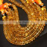 SEMI PRECIOUS NATURAL CITRINE 8-9MM RONDELLE FACETED LOOSE BEADS STRAND LINE thumbnail-3