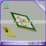 Custom Oval Shaped Gold Lapel Pins Sand-blasting Thick Screw Souvenir Badge thumbnail-6