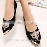 2015 Spring Newest European and American Shallow Mouth Beaded Flat Pointed Shoes Women Shoes thumbnail-1