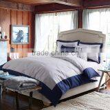 Luxury White and Dark Blue Patchwork Bedding Set Hotel Use