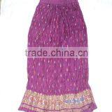 Cotton Gold Printed Ladies Long Skirts Indian Leaf Prints thumbnail-1