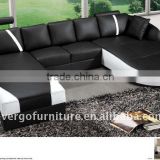 U shaped leather sofa