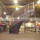 steel step close riser stainless steel vertical tube railing double stringer curved Staircases