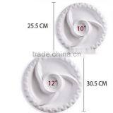 White Ceramic Dinner Division Fan Shape Round Plate for Home Restaurant thumbnail-5