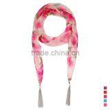 Fashion Romantic Rose Pattern Scarf,soft Polyster Scarf