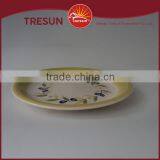 Hot Selling Red Strip Ceramic Handpainted Round Plate thumbnail-4