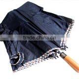 Cheap Folded 27 Inch Wooden Handle 2 Folding Umbrella thumbnail-2