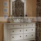 6 Drawer Wooden Dresser White Dresser With Mirror Bedroom Furniture Manufacturer thumbnail-1