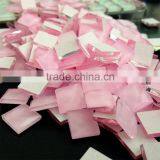 100%Good Quality Pink Opal Color Square Shape 10mm Fancy Stone.new Arrival Cheap Glass Stone for Fashion Woman Bag thumbnail-1