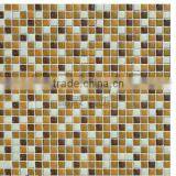 Brown Color 12x12x6mm Backsplash Enamel Glass Mosaic Tiles