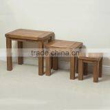 Solid Wood Oak Nest Tables /Nesting of 3 Tables /Wood Flower Stand