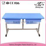 8-16ages Plastic Adjustable Design Steel Legs Double School Desk Prices thumbnail-2