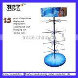 Floor Standing Muliti Layers Hanging Trinket Metal Rotating Display Rack for Boutique HSX-238