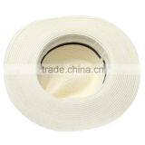 Hot Sale Fashion Simple Paper Straw White Striped Panama Fedora Hats thumbnail-3