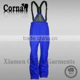 Cheap china wholesale deep blue rompers man elastic belt windproof ski pants wide trousers