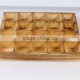 Burning Color Compartment Tray,wooden Rustic Tray,supermarket Wooden Tray thumbnail-3