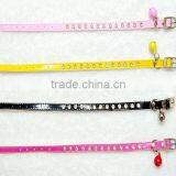 Bling Crystal Pearls Cat Leather Collar With Bell thumbnail-2