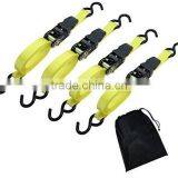 H50309 Ratchet Tie Down, 4Pk 15Ft, 500Lbs Load Cap/ 1500Lbs Break Strength, Cargo Straps for Moving Appliances, Lawn Equipment, thumbnail-1