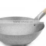 FDA LFGB Certificate Hand Hammered Two Handle Wok Carbon Steel thumbnail-6