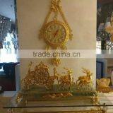 Luxury Gilt Sunflower Shape Wall Hanging Clock, 24K Gold Plated Brass Wall Clock, Home Decoration Wall Art thumbnail-2