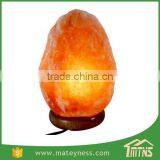 Wood Base Natural Crystal Himalayan Rock Salt Lamp thumbnail-1