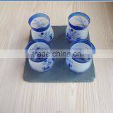 Black Slate Coaster With Hand Cut Rabbit Glass Tumbler thumbnail-5