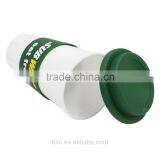 480ml White Plastic Cup With Green Cap And Green Silicone Rim, Wholesale Plastic Disposable Coffee Cups With Lid thumbnail-5