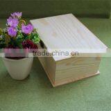 Chinese Stabilized Plain Wood Keepsake Box Wood Hope Chest Wooden Storage Memories Box With Book Shape thumbnail-6