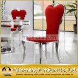 Red Velvet High Back Dining Chair for Banquet thumbnail-2