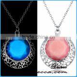 Vintage Antique Bronze Copper Luminous Crystal Necklace Glowing in Dark thumbnail-1