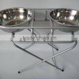 3 Tier Height Adjustable Stainless Steel Pet Feeder With 2 Quart Size Bowls thumbnail-2