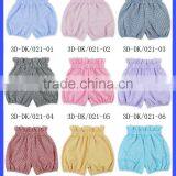 High Quality Sweet Blue White Stripe High Waist Seersucker Toddler Girls Shorts Kids Summer Bubble Shorts thumbnail-3