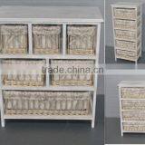 Wooden Cabinet With Wicker Baskets thumbnail-6