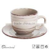 8oz Ceramic Tea Cup and Saucer thumbnail-1