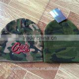 Custom Fashion Cheap Camouflage Knitted Hats With 3D Embroidery thumbnail-6