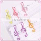 Plastic Coated Metal Wire Clip Colors Music Note Shape Paper Clips