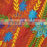 Mexican Women Summer Boho Off-The-Shoulder Colorful Embroidery Patch Crinkled Cotton Mini Names Of Girls Dresses HSD5858 thumbnail-6