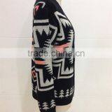 Women Open Chest Knitted Patterns Aztec Cardigan Sweater thumbnail-5