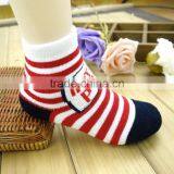 Handmade Christmas Red With White Stripes Baby Socks Wholesale thumbnail-3