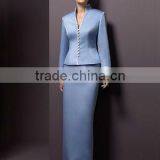 Blue Long Sleeve Jacket Woman Business Suit thumbnail-1