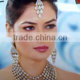 RANI HAAR Stone Gold Plated BRIDAL Necklace EARRING Set thumbnail-1