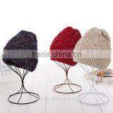 TOP Selling Solid Color Wool Gorro Fashion Winter Warm Women Knitted Beanie Female Thicken Casual Knitted Hat thumbnail-2