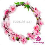 Wholesale Wedding Crown Plain Peach Floral Petals Headband Hair Accessories Flower Prom Girl Garland Tiara thumbnail-1