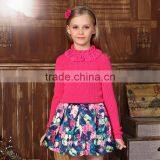 S32502W New Fashion Design Baby Clothing Girl Sweater Cotton Knitted With Floral Sweaters thumbnail-1