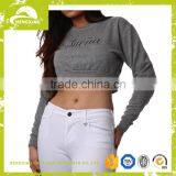 Wholesale Custom Blank Womens Long Sleeves FITTED CROP SWEATSHIRT thumbnail-2